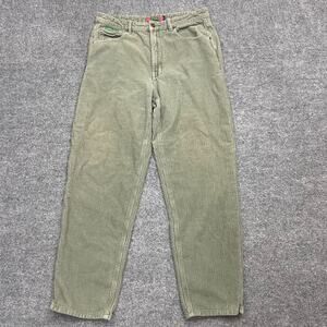 Empyre Tori Corduroy Skate Pants Womens 10 Green Cotton High-Rise Straight Leg